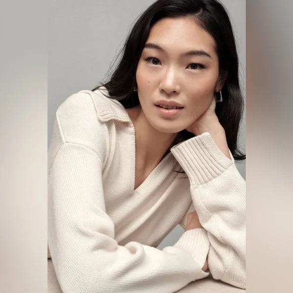 Anthropologie English Factory Elegant Cream Twofer Sweater Dress - Picture 2 of 5